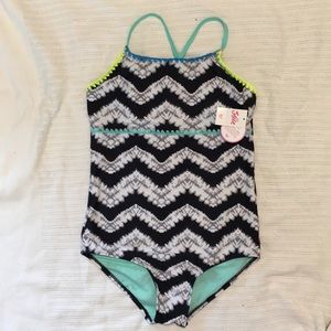 Justice one piece multicolored bathing suit